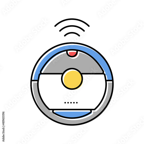 robotic vaccum cleaner color icon vector illustration