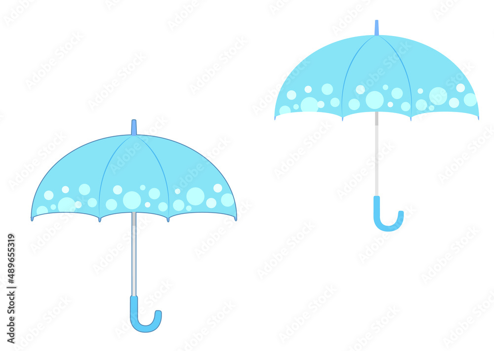 水玉模様の傘のイラスト