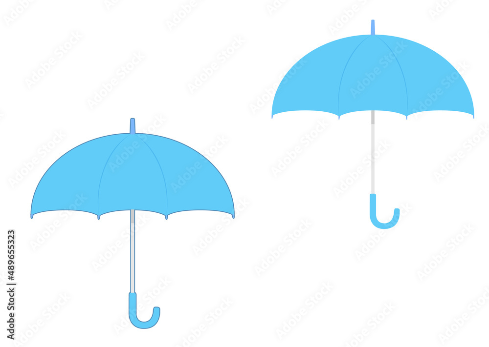 青色の傘のイラスト