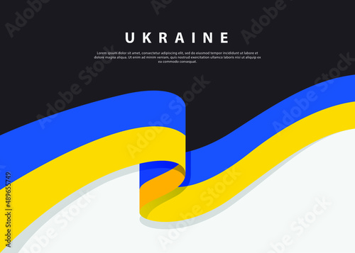 Ukraine Flag on dark background. Vector illustration design