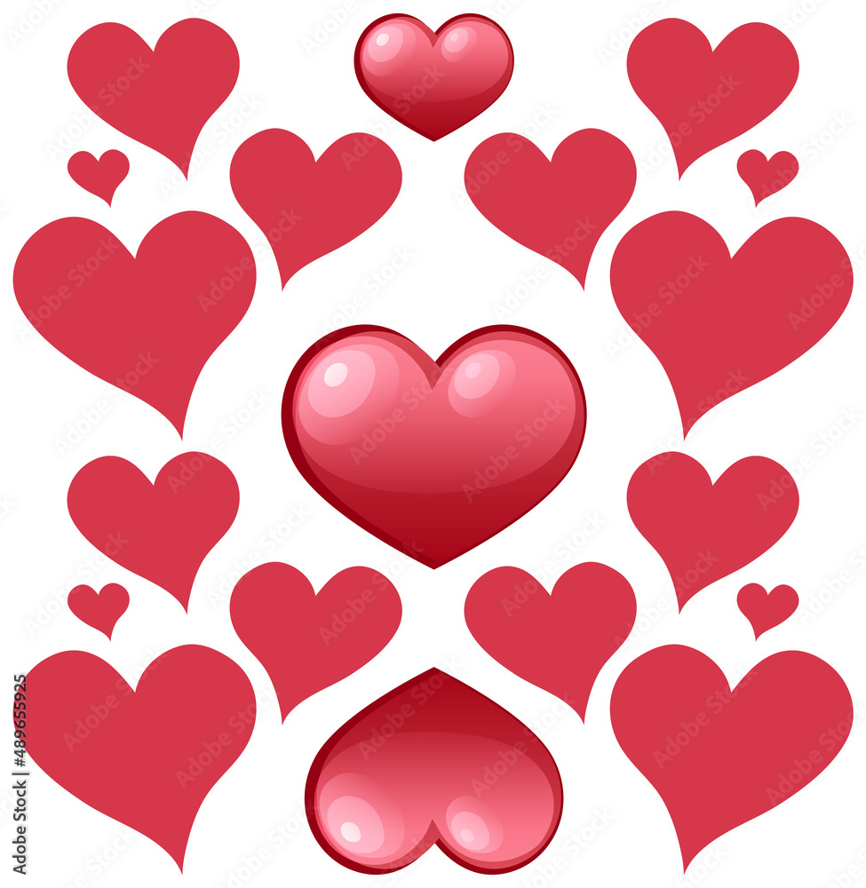 Seamless red heart pattern