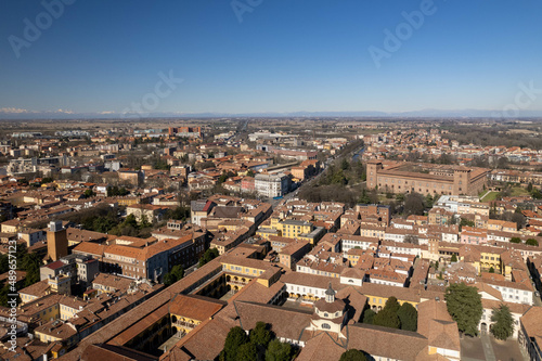 Panorama di Pavia dal drone con il Castello Visconteo photo