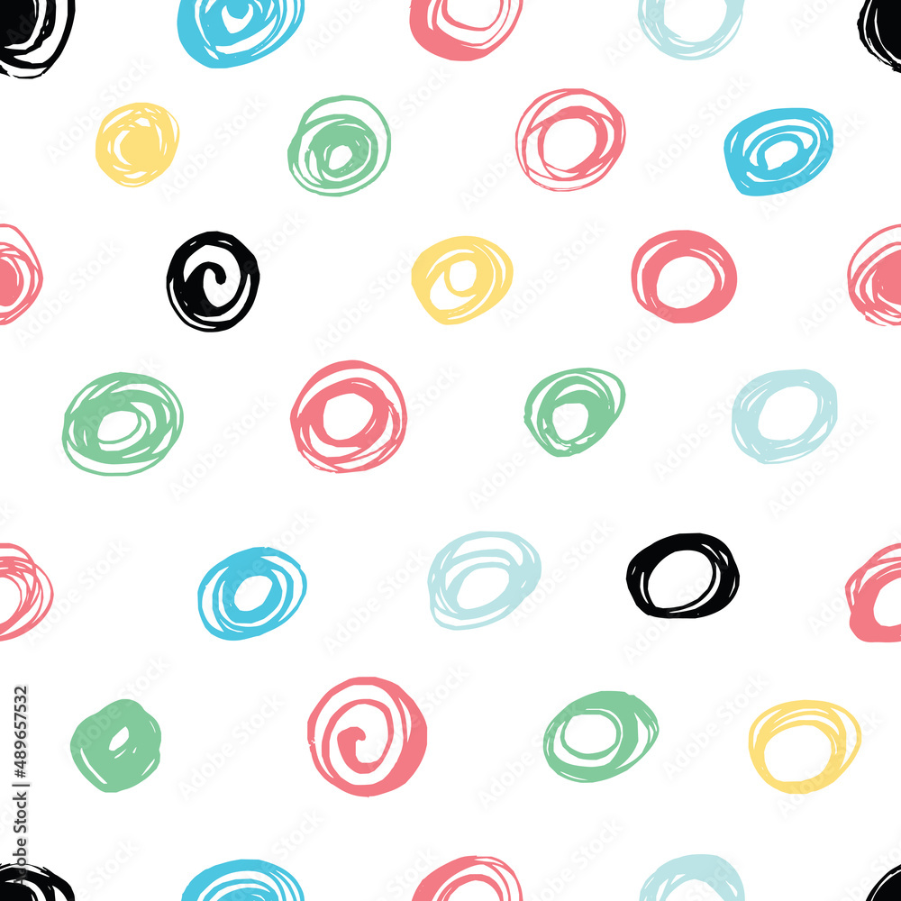 Simple pattern with bright polka dots. Seamless background for your design. Simple pattern with bright polka dots. Seamless background for your design.