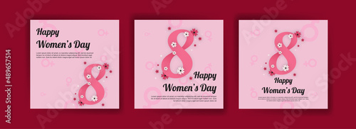 Women's Day Banner. Vector template for cards, posters, flyers and other users.
