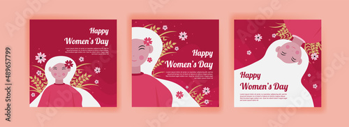 Women's Day Banner. Vector template for cards, posters, flyers and other users.