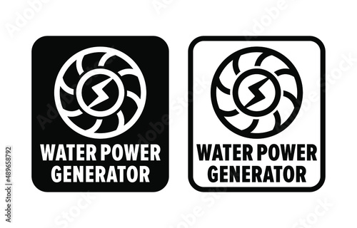 "Water Power Generator" vector information sign