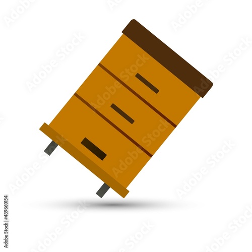Wooden drawer chest , vector on white background