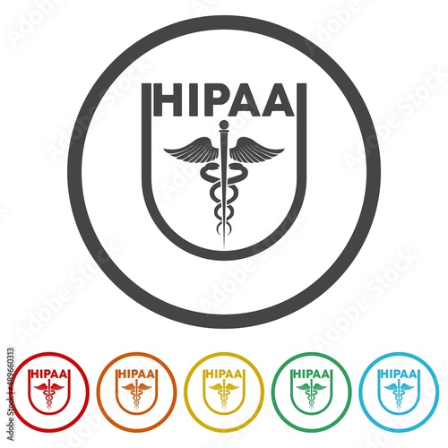 HIPAA Compliance ring Icon  color set