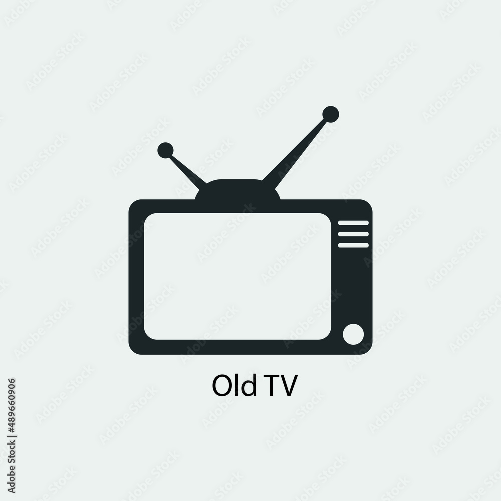 Old TV vector icon illustration sign Old TV vector icon illustration sign