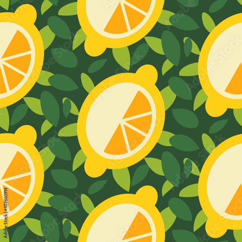 seamless pattern lemon orange fruit creative design background vector illustration