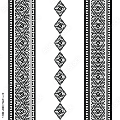 Geometric ethnic oriental seamless pattern traditional Design for background,carpet,wallpaper.clothing,wrapping,Batik fabric,Vector illustration.embroidery style - Sadu, sadou, sadow or sado