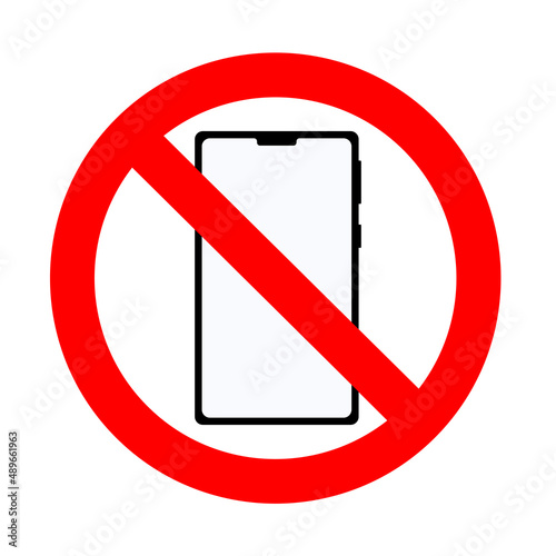 Zone free from smartphones, avoid digital dementia icon concept