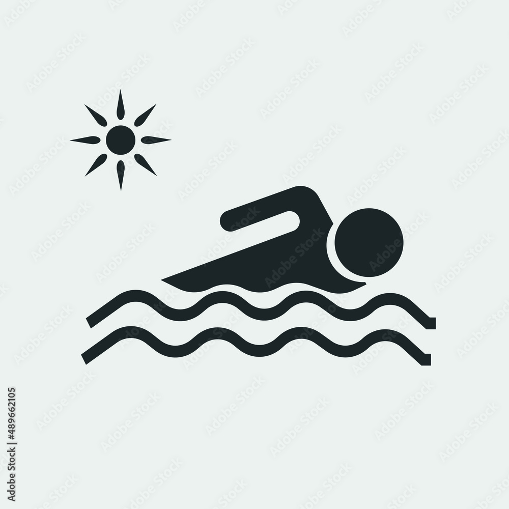 Swimming vector icon illustration sign Swimming vector icon illustration sign