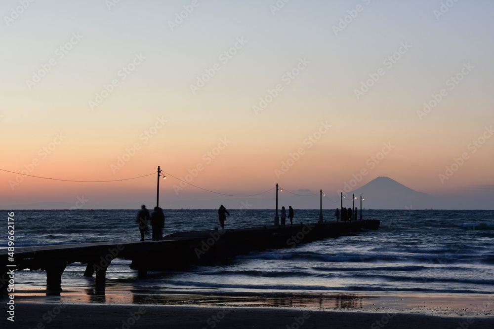 Obraz premium 原岡桟橋の夕暮れ