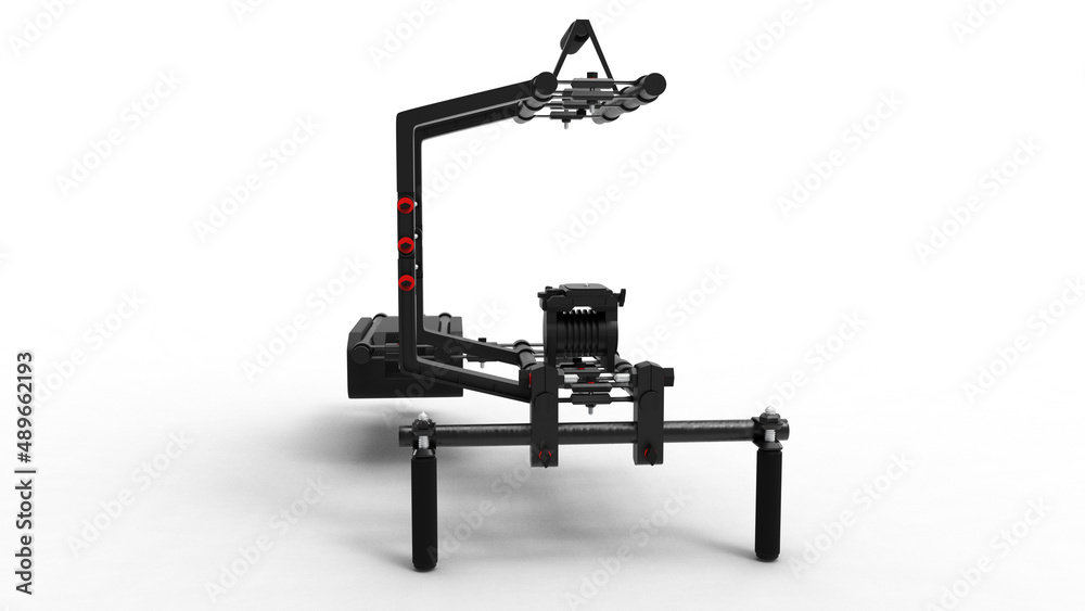 camera rig front view with shadow 3d render camera rig front view with shadow 3d render