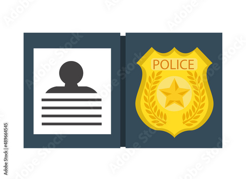 Cartoon gold police badge vector