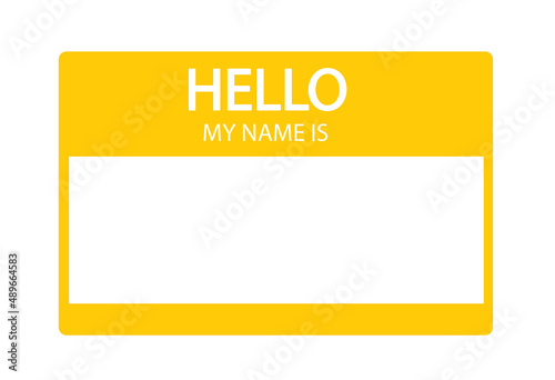 Hello, my name is introduction flat label