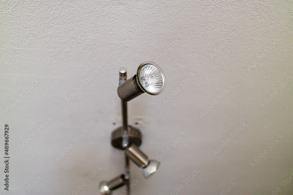 Close up on adjustable ceiling lamps Close up on adjustable ceiling lamps