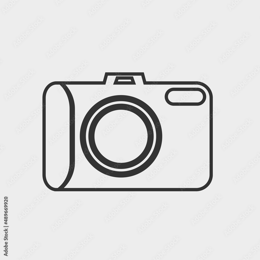 Photo camera vector icon illustration sign Photo camera vector icon illustration sign