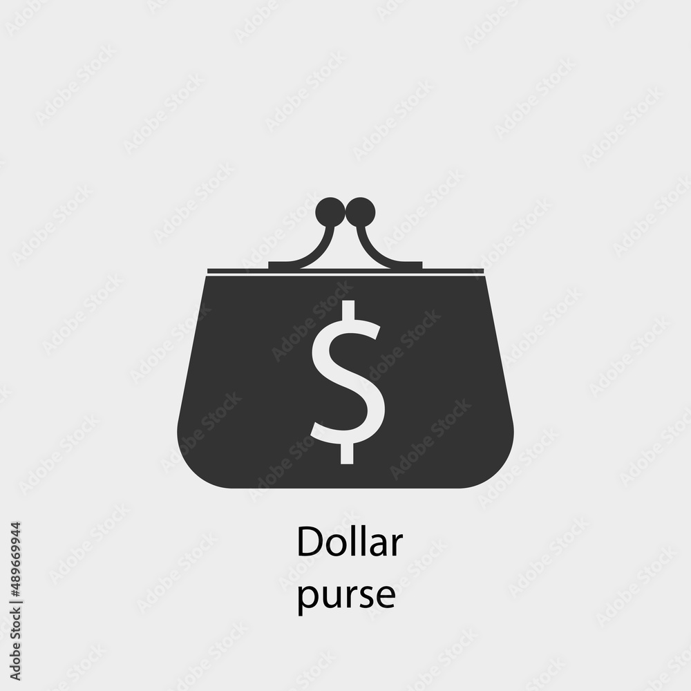 Dollar purse vector icon illustration sign Dollar purse vector icon illustration sign
