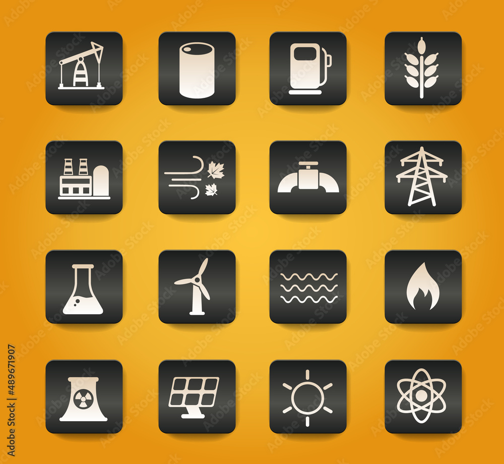 power generation icon set power generation icon set