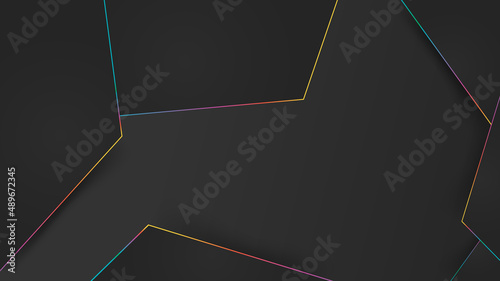 Geometric shapes. 3D render wallpaper, backdrop for stream, online certificate, minimal background of cyberspace.