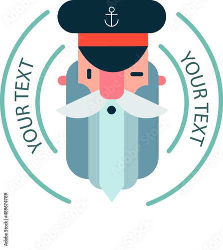 Vector of a portrait of a sailor with text to personalize