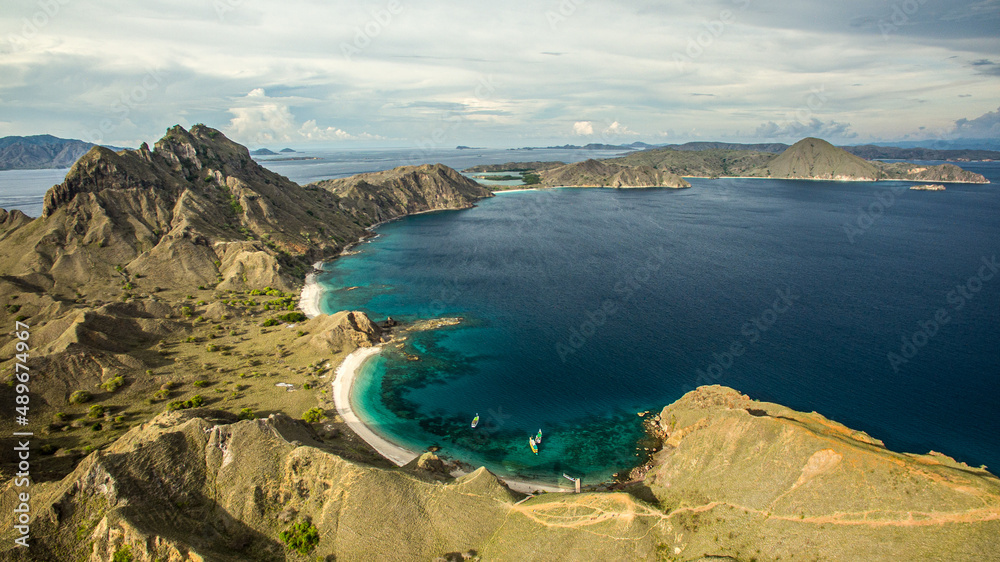 Padar island in Komodo National Park taken by drone