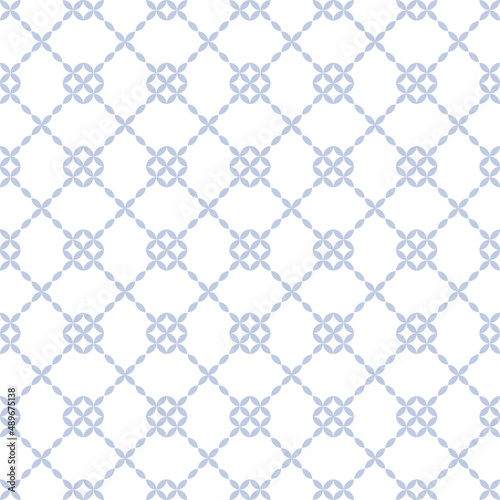 Abstract seamless blue checked pattern on white background.