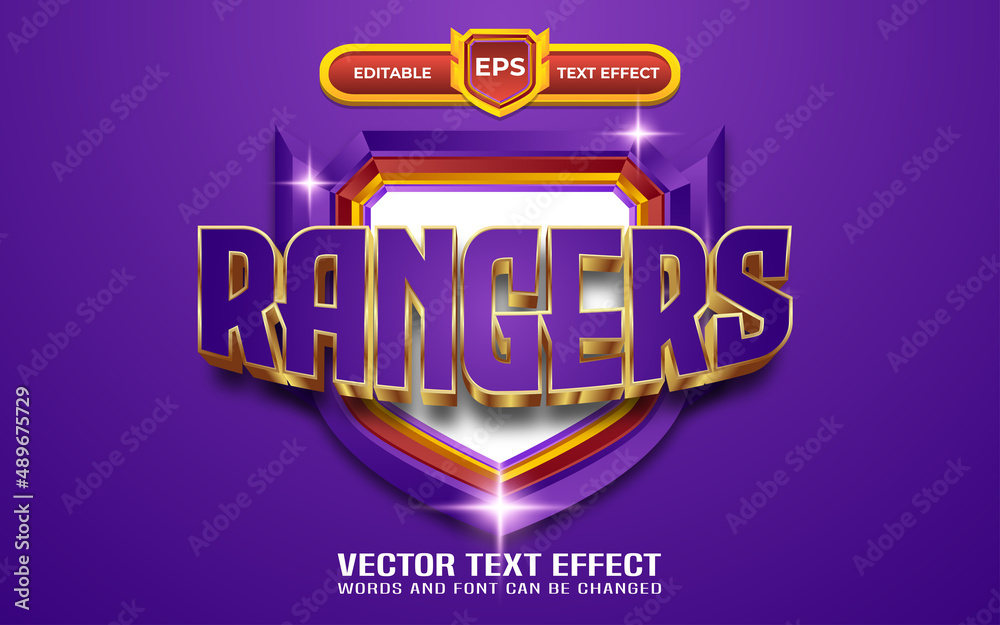Purple rangers editable text effect