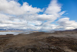 Scenery with clouds and blue sky over the raw coast of Snaefellsnes peninsula, Iceland