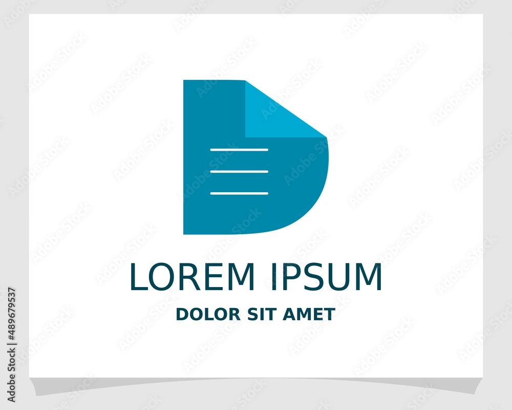 Fold D logo with paper icon. D Logo vector Fold D logo with paper icon. D Logo vector