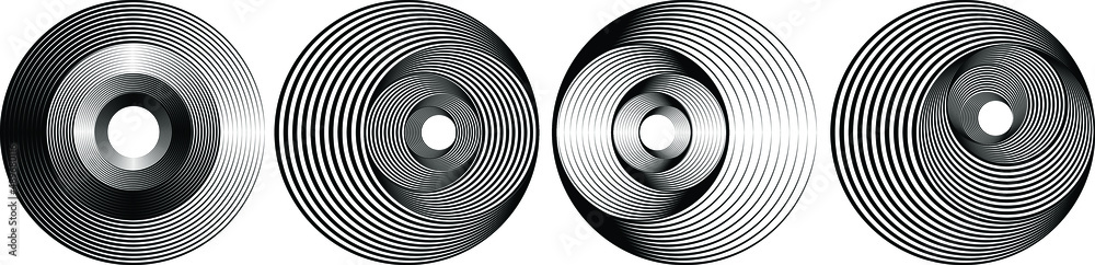 Abstract oval Lines Background with geometric circles . Vector rotating ellipse Line Design . Poster template . Concentric circles logo .Minimal art