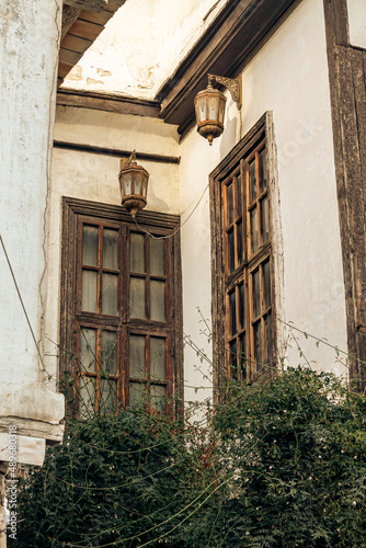 Exterior old window of Syrian old house in ancient city of Damascus  Syrian Arab Republic  