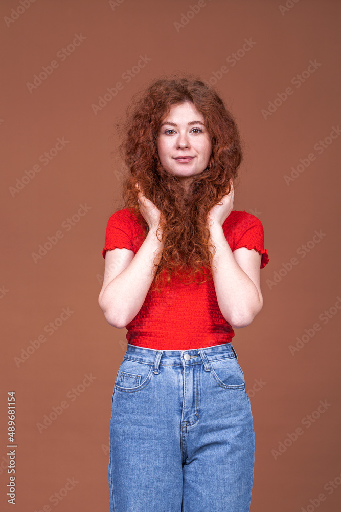 Portrait of a young beautiful red hair girl Portrait of a young beautiful red hair girl