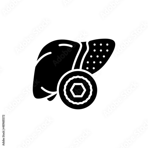 Liver cirrhosis line icon. Isolated vector element.