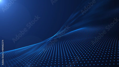 Technology Wave abstract background,blue abstract background, beautiful abstract wave technology background with blue light digital effect corporate concept,