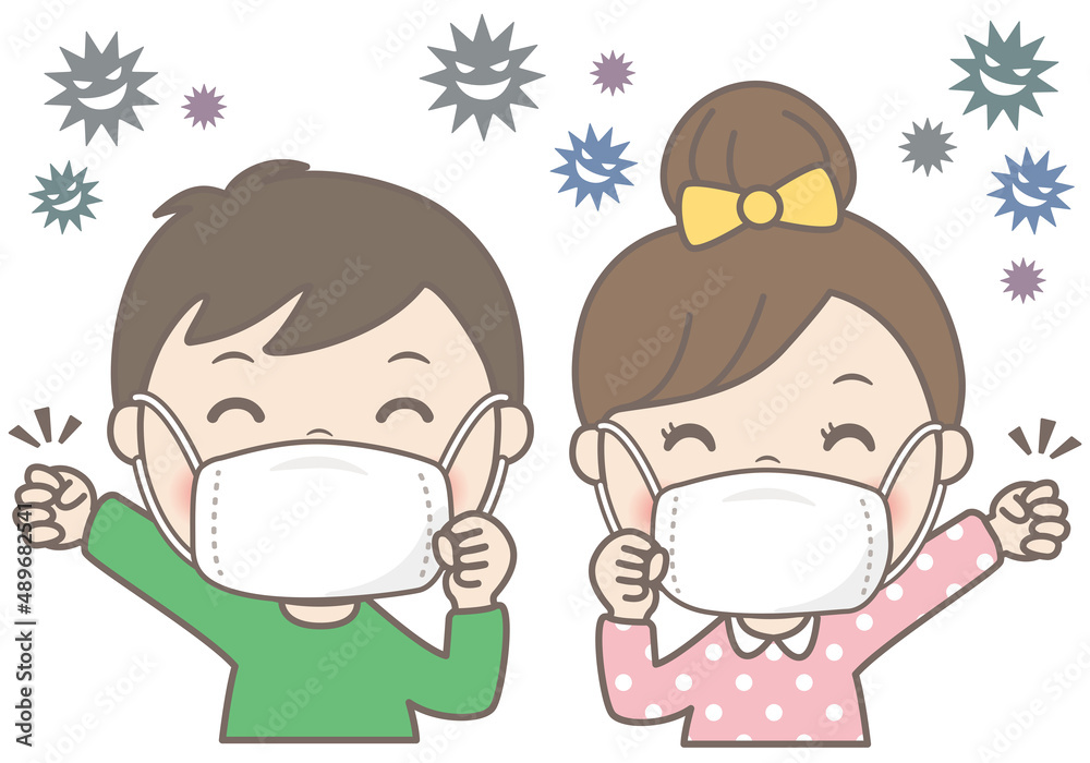 マスク着用★男の子と女の子
マスク着用★男の子と女の子
