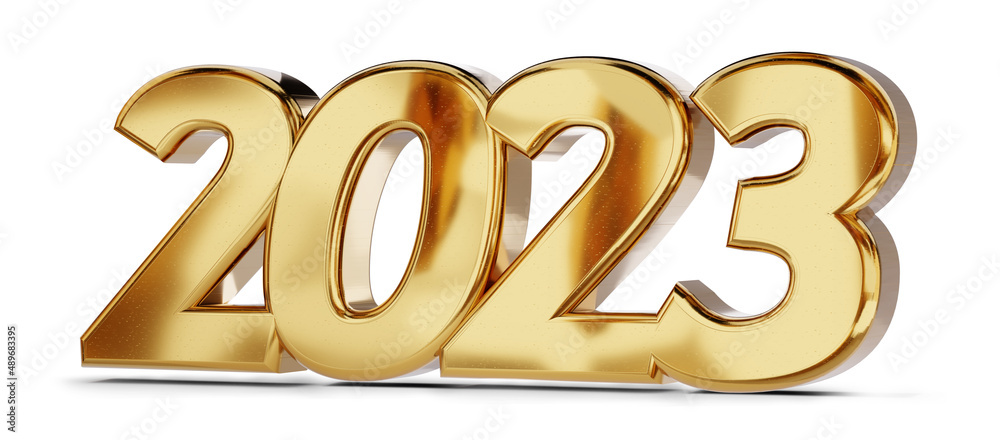 2023 golden bold letters isolated 3d-illustration 2023 golden bold letters isolated 3d-illustration