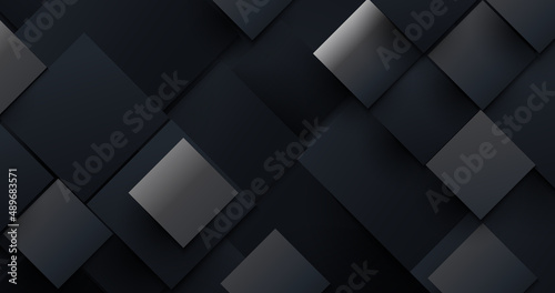 Abstract black and grey squares geometric background. Futuristic technology digital hi tech background