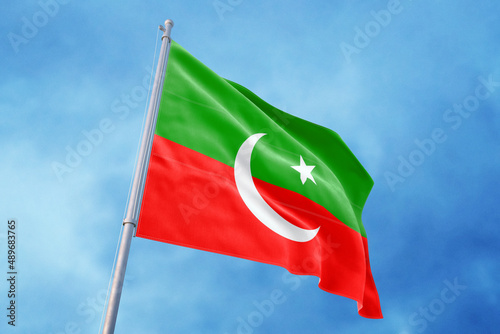 Photography Pakistani Political party PTI flag Imran khan Pakistan Tehreek Insaf waving flag