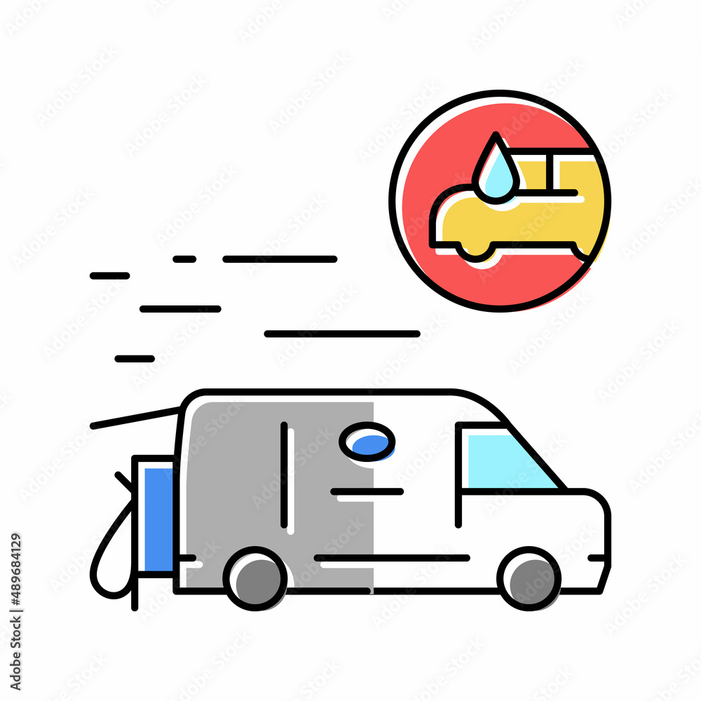 mobile car wash color icon vector illustration
