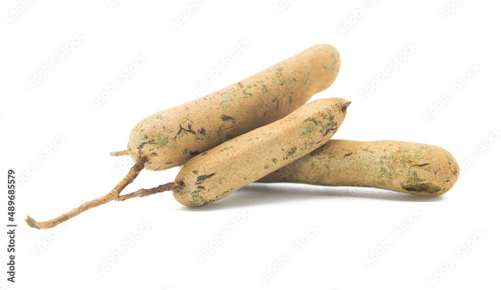 raw tamarind isolated on a white background