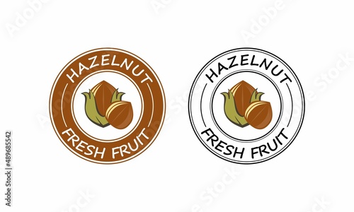 Hazelnut fruit logo template illustration