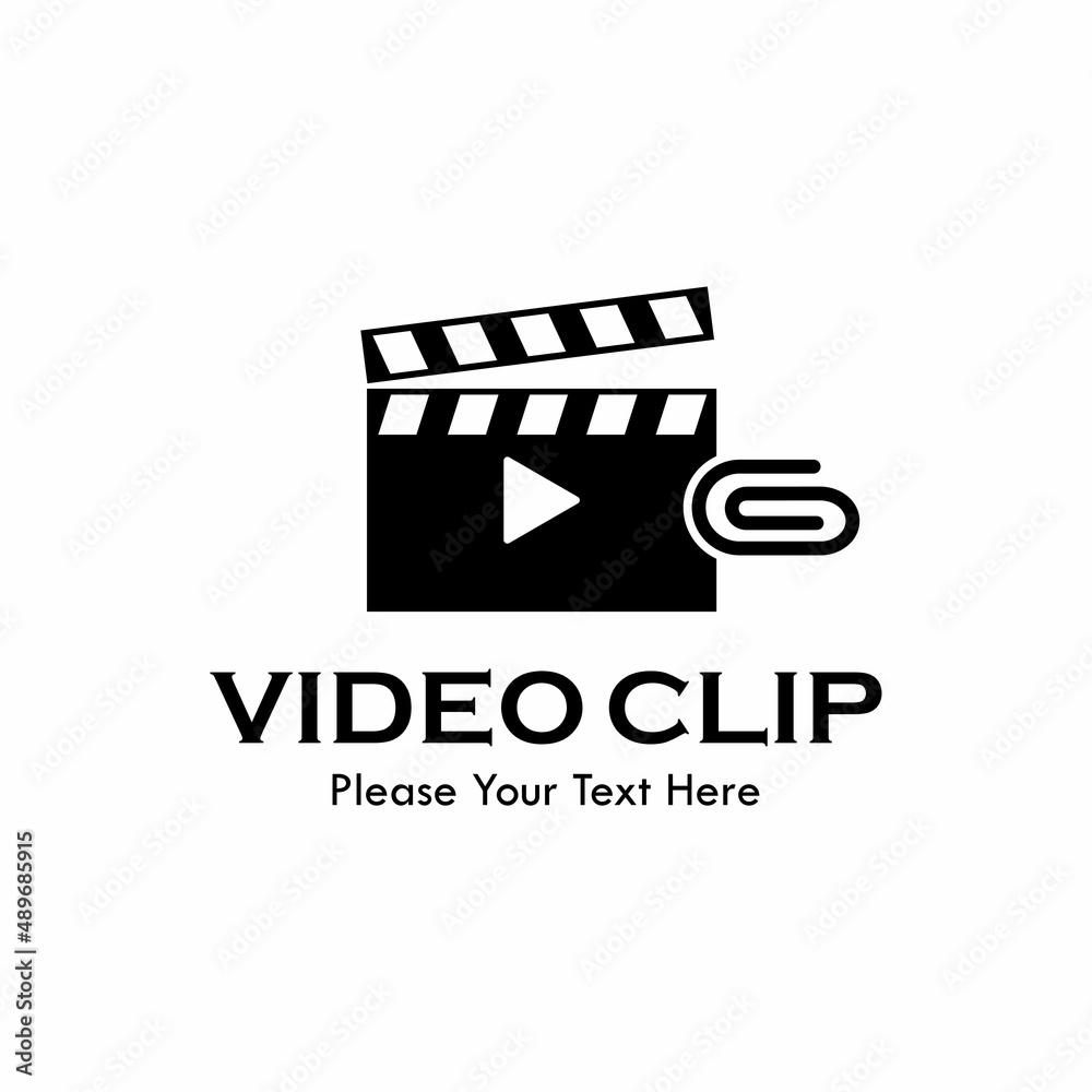 Video clip logo template illustration