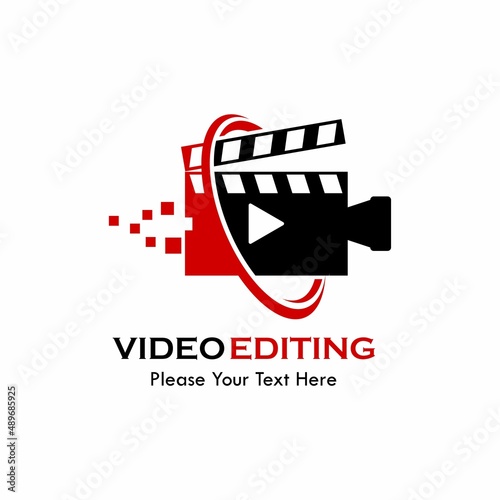 video editing logo template illustration