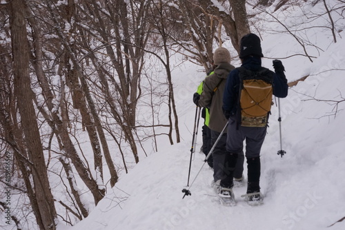 日本 北海道 網走 雪山 トレッキング