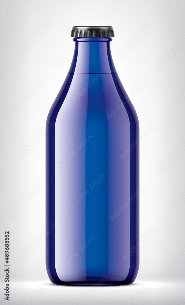 Color Glass Bottle on background. 