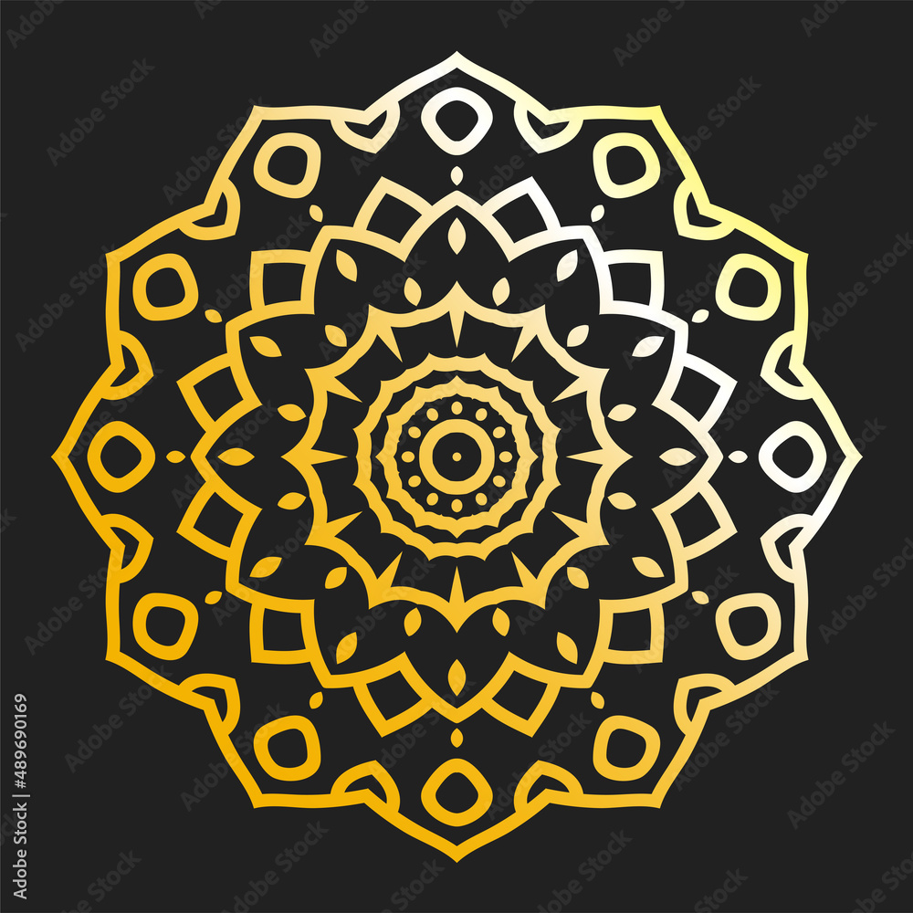 Luxury Golden Mandala Vector Art with Dark Background in EPS 10 Luxury Golden Mandala Vector Art with Dark Background in EPS 10