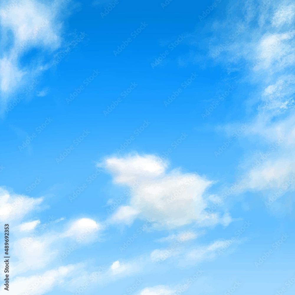 雲のある青空の美しい初夏フレームシンプルな背景素材
